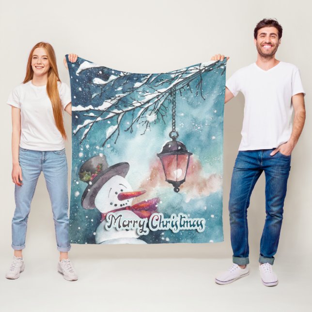 Couverture Polaire Joyeux Noël (En situation)