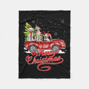 Couverture Polaire Joyeux Noël Amoureux des chiens dalmate Père Noël