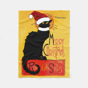 Couverture Polaire Joyeux Noël - Conversation Noir