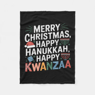 Couverture Polaire Joyeux Noël Joyeux Hanoukka Joyeux Kwanzaa 14