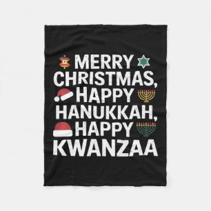 Couverture Polaire Joyeux Noël Joyeux Hanoukka Joyeux Kwanzaa 15