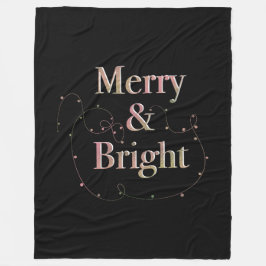 Couverture Polaire Joyeux Noël Lux et brillant en noir