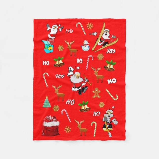 Couverture Polaire Joyeux Noël Nice Naughty 25 décembre Noël (Devant)
