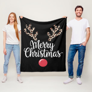 Couverture Polaire Joyeux Noël Reindeer Noël Famille Cadeau