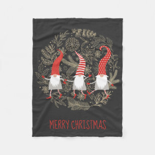 Couverture Polaire Joyeux Noël Rouge Noir