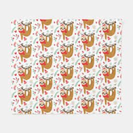 Couverture Polaire Joyeux Noël Sloth | Vacances