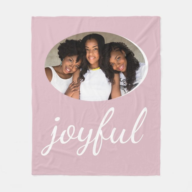 Couverture Polaire Joyeux Pastel Pink Script de Noël (Devant)