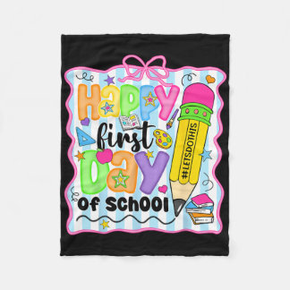 Couverture Polaire Joyeux premier jour d'école crayon enseignant enfa