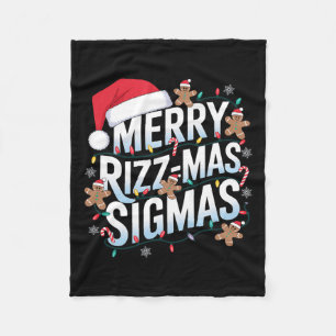 Couverture Polaire Joyeux Rizz Mas Sigmas Funny Alpha Noël Père Noël
