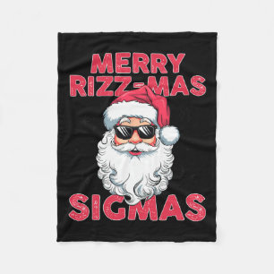 Couverture Polaire Joyeux Rizz Mas Sigmas Funny Père Noël