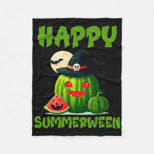 Couverture Polaire Joyeux Summerween Été Pastèque Citrouille