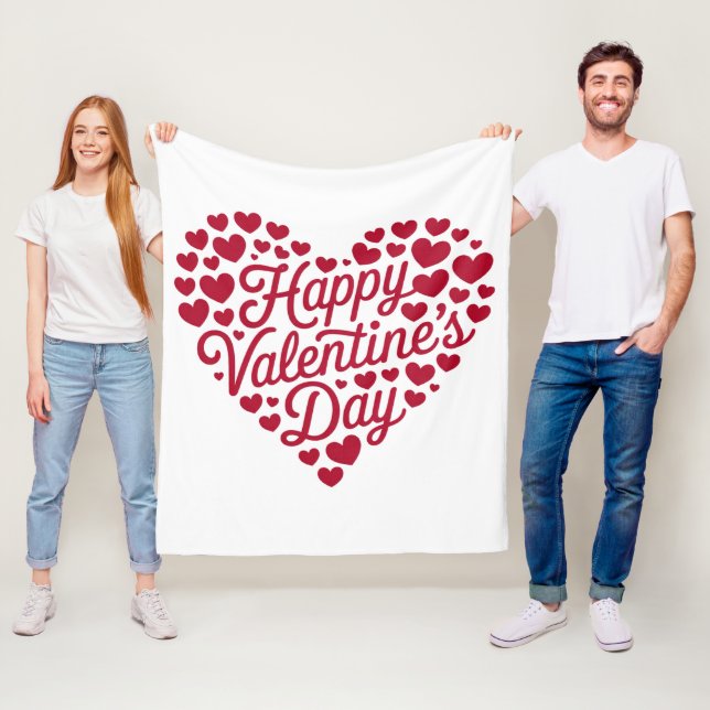 Couverture Polaire Joyeux Valentines Day Valentine Love Heart (En situation)