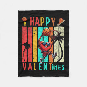 Couverture Polaire Joyeux Valentines Jour Coeur mignon Jouer Basketba