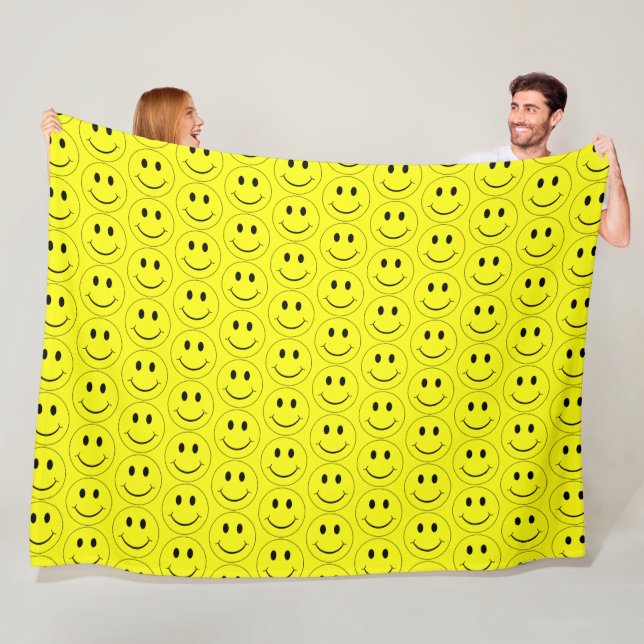 Couverture Polaire Joyeux Visages Jaunes Grand (En situation)
