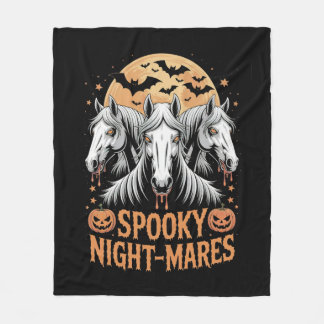Couverture Polaire Juments de nuit effrayante Halloween Cheval