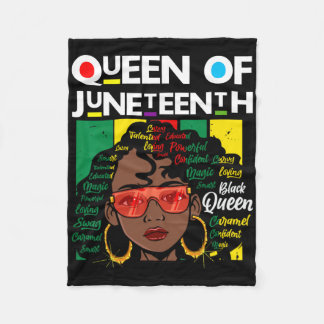 Couverture Polaire Junetten Black Queen Melanin Girl Magic Sista Wo