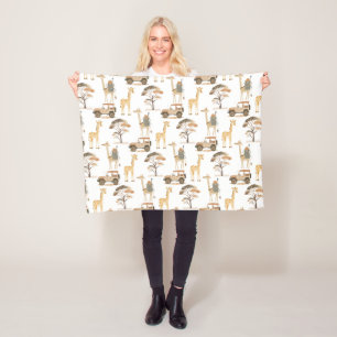 Couverture Polaire Jungle Safari avec Giraffes Nursery Motif Enfants