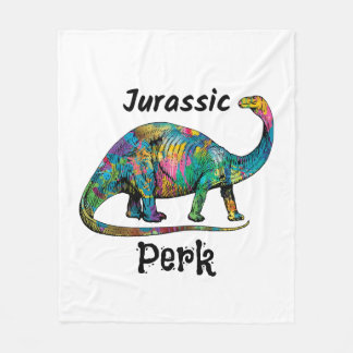 Couverture Polaire Jurassic Perk Dinosaure Coloré Blanc