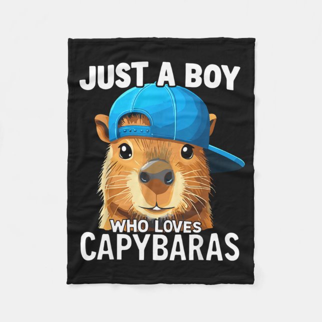 Couverture Polaire Just A Boy Who Loves Capybaras  (Devant)