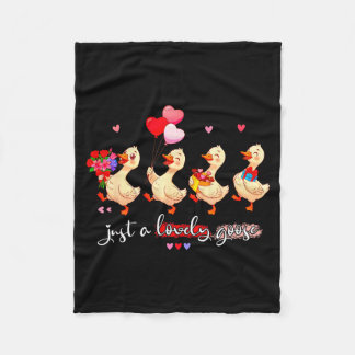 Couverture Polaire Just A Lovely Goose Cute Silly Animal Squad Valent