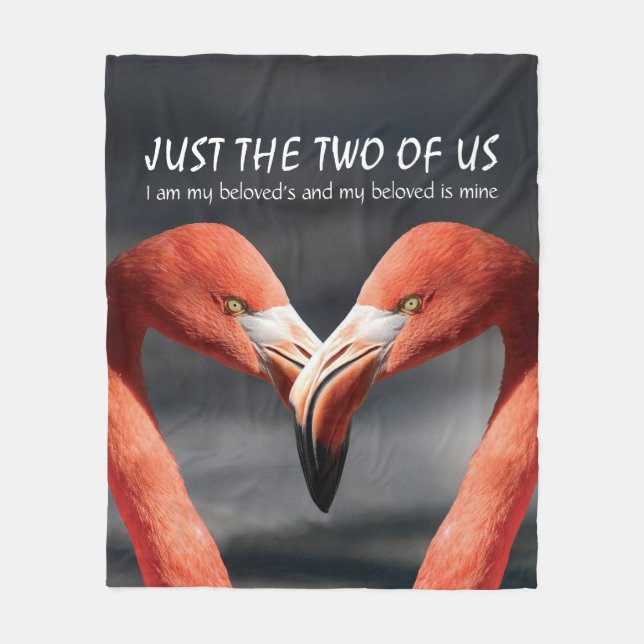 Couverture Polaire JUSTE LES DEUX D'ENTRE NOUS Flamant rose Valentine (Devant)