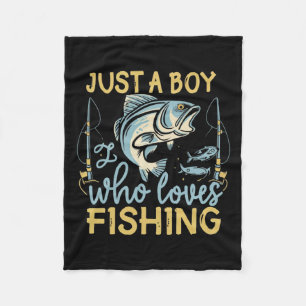 Couverture Polaire Juste un garçon qui aime la pêche Pêche Pêcheur Pl
