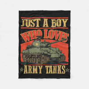 Couverture Polaire Juste Un Garçon Qui Aime Les Chars D'Armée Une Chi