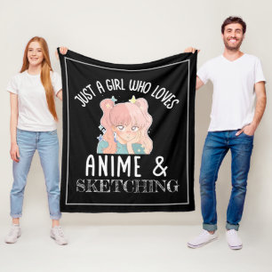 Couverture Polaire Juste une fille qui aime Anime Et Sketching