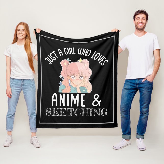 Couverture Polaire Juste une fille qui aime Anime Et Sketching (En situation)