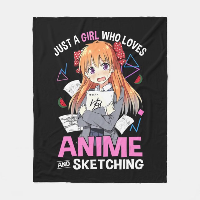 Couverture Polaire Juste Une Fille Qui Aime Anime Et Sketching Anime  (Devant)