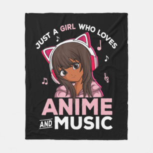 Couverture Polaire Juste une fille qui aime l'Anime et la musique Bla