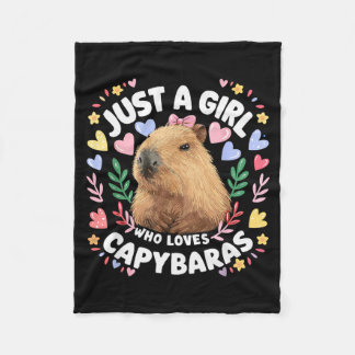 Couverture Polaire Juste une fille qui aime les capybaras Mignon capy