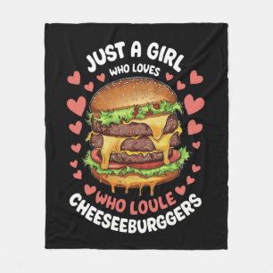 COUVERTURE POLAIRE JUSTE UNE FILLE, QUI AIME LES CHESEBURGERS DOUBLES