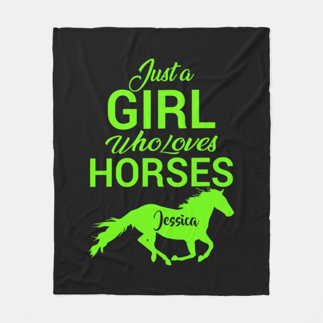 Couverture Polaire Juste Une Fille Qui Aime Les Chevaux Personnalisés (Devant)
