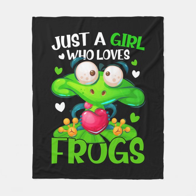 Couverture Polaire Juste Une Fille Qui Aime Les Grenouilles Enfants F (Devant)