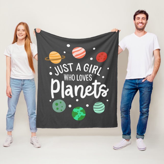 Couverture Polaire Juste une fille qui aime les planètes de l'espace  (En situation)
