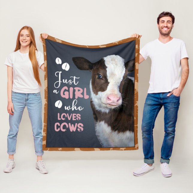 Couverture Polaire Juste une fille qui aime les vaches (En situation)