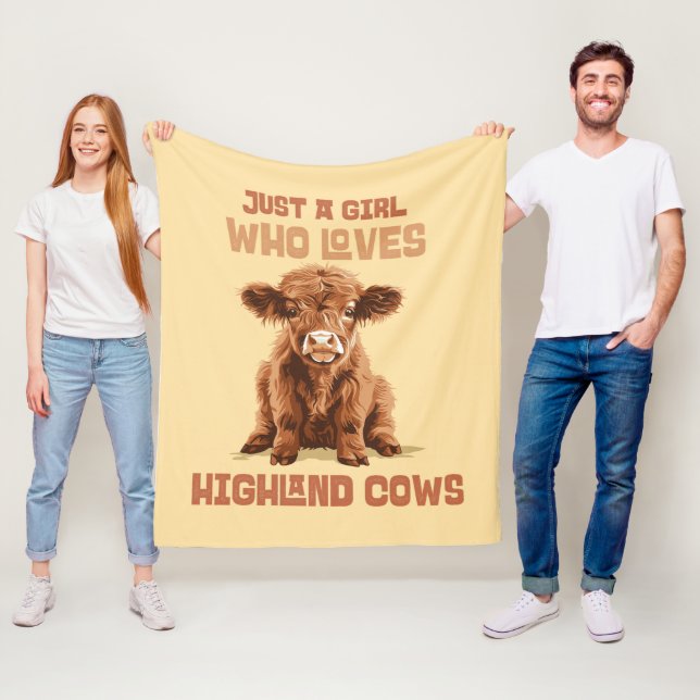 Couverture Polaire Juste une fille qui aime les vaches Highland (En situation)