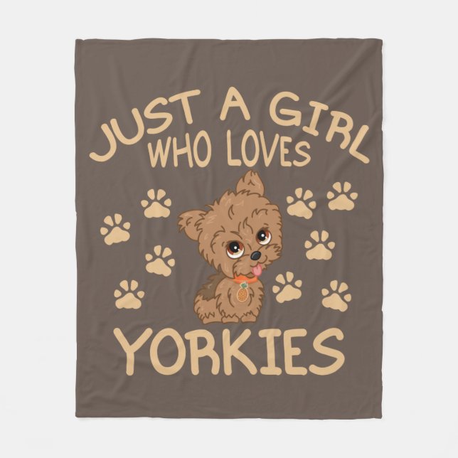 Couverture Polaire Juste une fille qui aime les yorkies (Devant)
