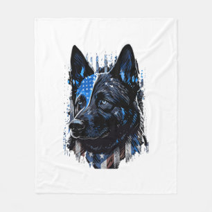 Couverture Polaire K9 Police Chien Allemand Sherman American Flag Pol