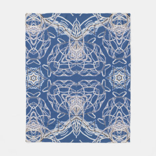 Couverture Polaire Kaleidoscope Bleu clair, Blanc, Étoile simple