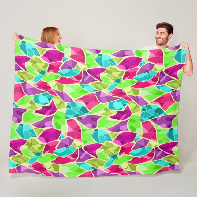Couverture Polaire Kaléidoscope en mosaïque sans joint abstrait moder (En situation)