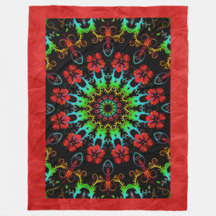 Couverture Polaire Kaleidoscope Fleur Hibiscus II + votre idée