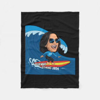 Couverture Polaire Kamala Harris Embarquement Sur Une Vague Bleue