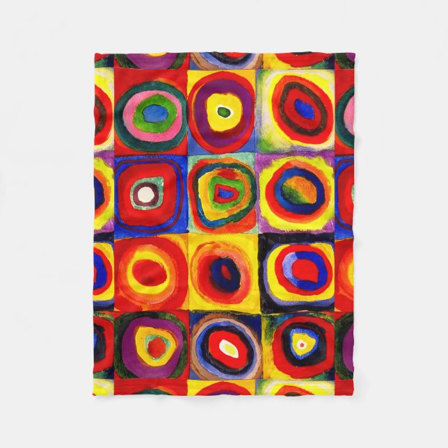 Couverture Polaire Kandinsky Farbstudie Cercles Carré Quadrate Art (Devant)