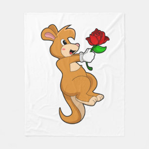 Couverture Polaire Kangaroo with Flower