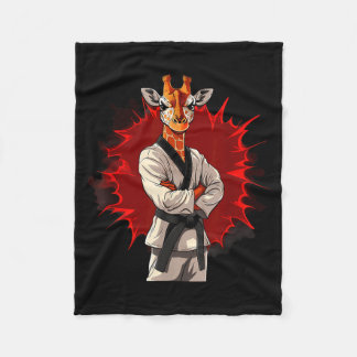 Couverture Polaire Karate Girafe Animal Mma Taekwondo Arts Martiaux