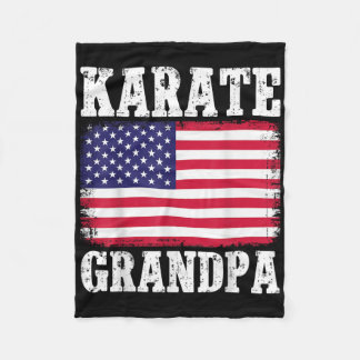 Couverture Polaire Karate Grandpa Patriotique Usa Drapeau Martial Art