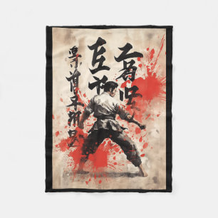 Couverture Polaire Karate Kyokushin Calligraphie Japonaise Arts Marti