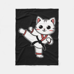 Couverture Polaire Karate Taekwondo Funny Chat Jiu Jitsu Femmes Fille